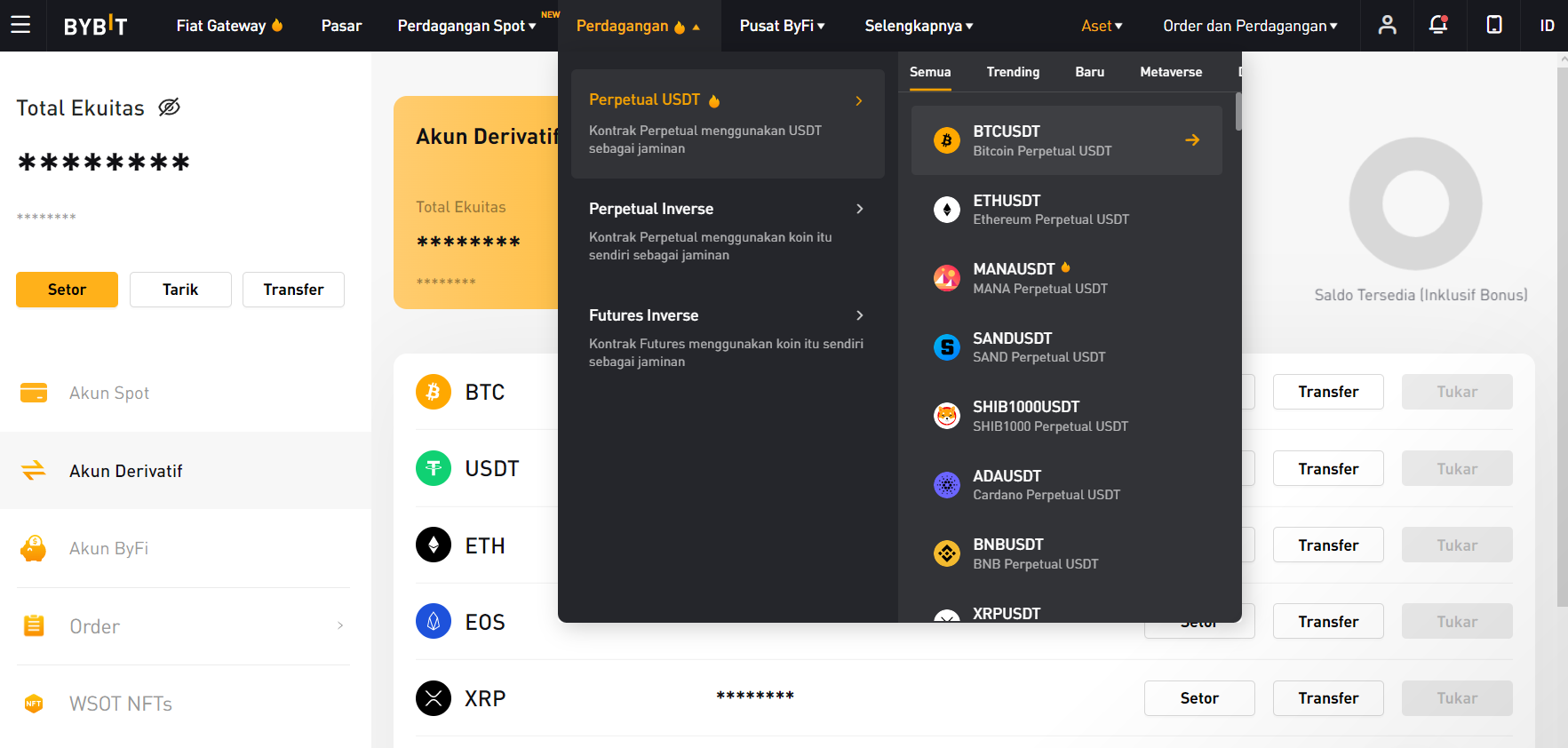 Turunan mata uang kripto Bybit Turunan mata uang kripto Bybit